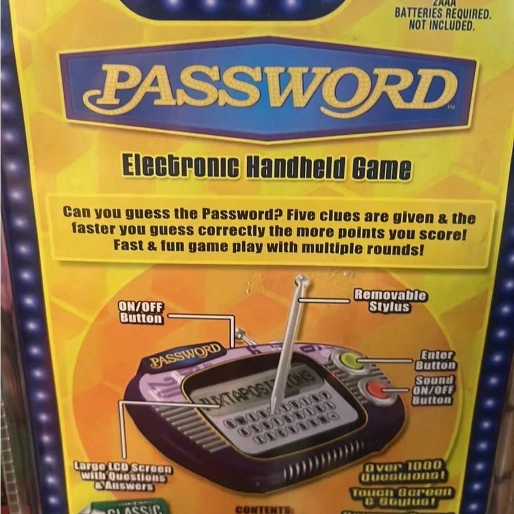 Password Classic Games Handheld Electronic Game Console/Stylus 2008 New Sealed